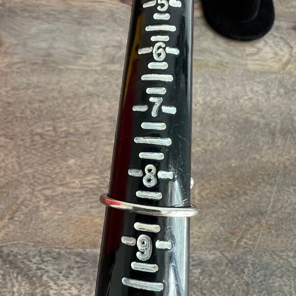 Silver tone triangle geometric funky ring, size 8.5 - Picture 3 of 5